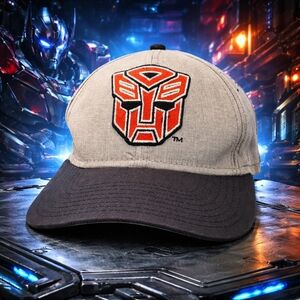 Transformers Autobot Hat Cap Snapback Gray Black Hasbro Optimus Prime Adult